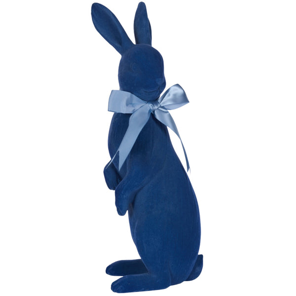 Flocked Rabbit - Dark Blue