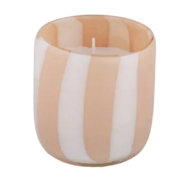 Haven Glass Candle 8x8cm - White/Pink