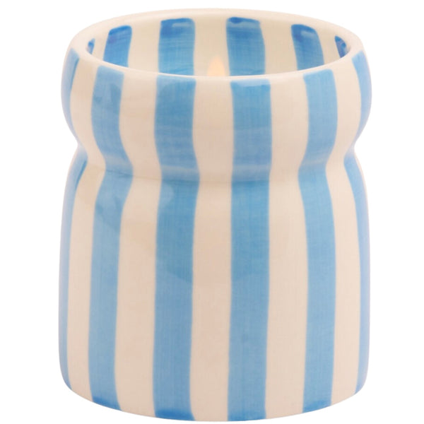 Blue Striped Candle - Lost At Sea