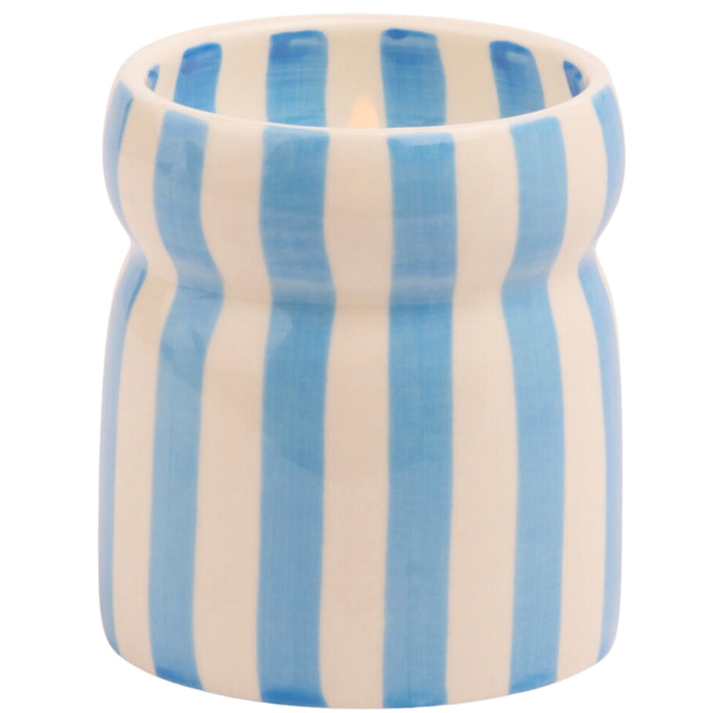 Blue Striped Candle - Lost At Sea