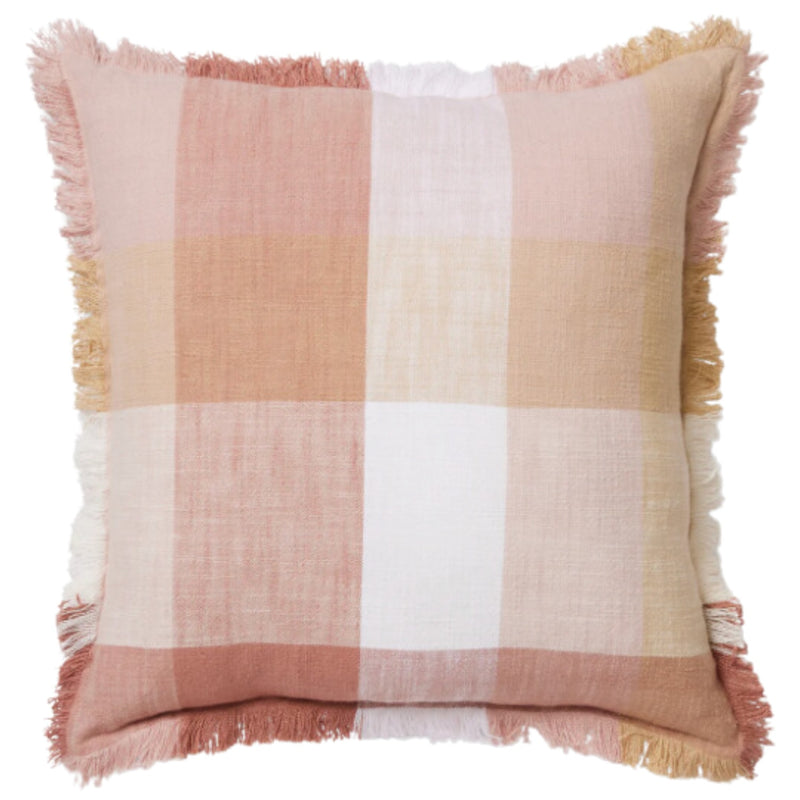 Portside Pink Check Cushion 50cm