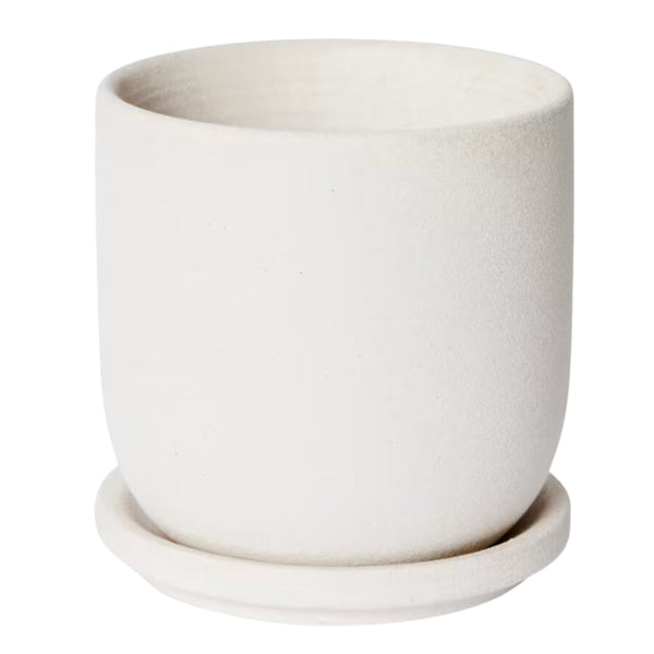 Allegra Pot w/ Saucer - White