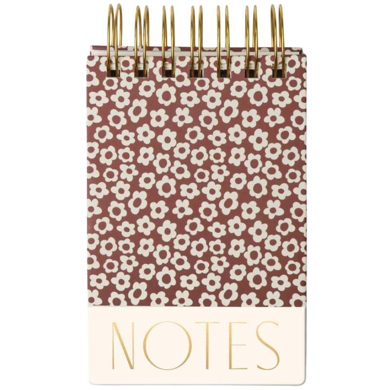 Twin Wire Notepad - Burgundy Floral