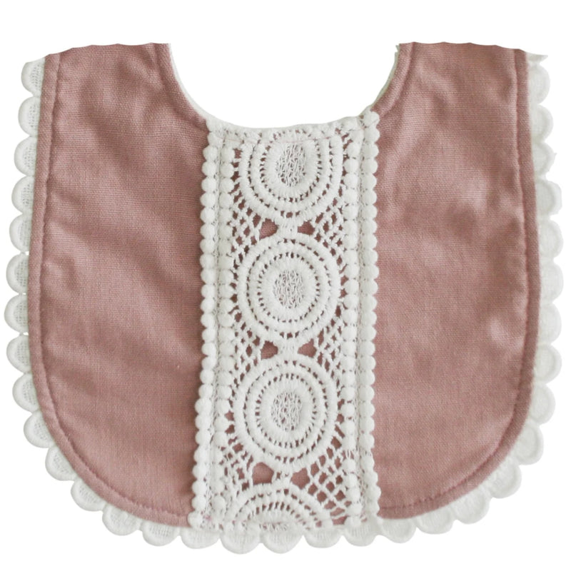 Olivia Bib - Rose Linen