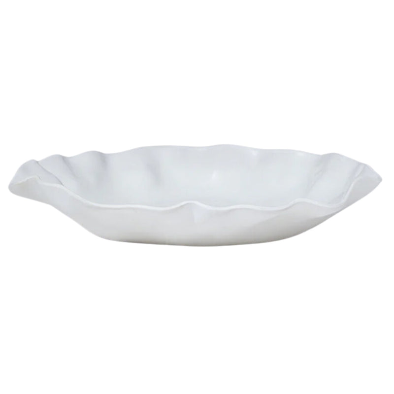 Ruffle Round Platter Snow White - XL