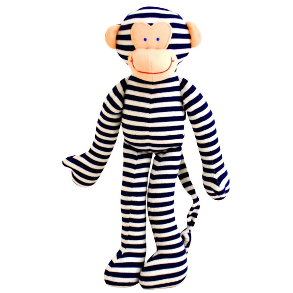 Monkey Rattle 30cm - Navy Stripe