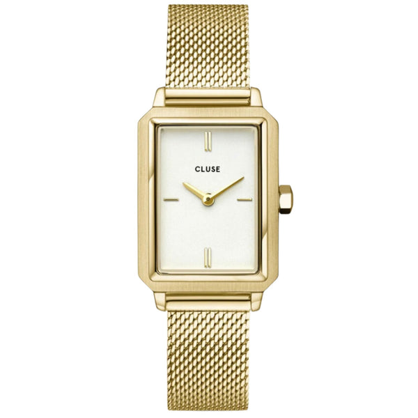 Fluette White/Gold Mesh Watch