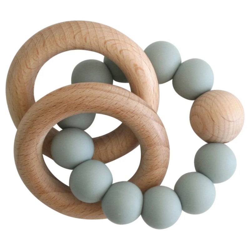 Beechwood Teether Ring - Sage