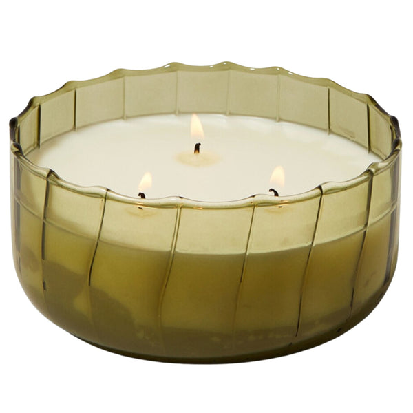 Ripple Glass Candle - Green