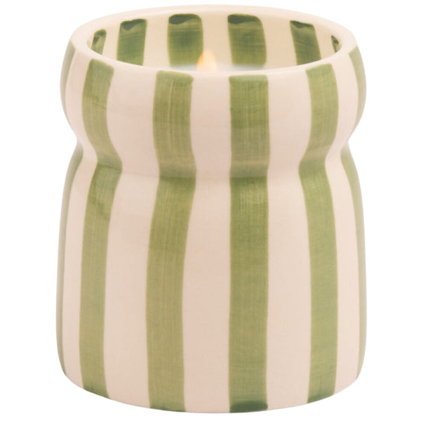 Sage Striped Candle - Bora Bora