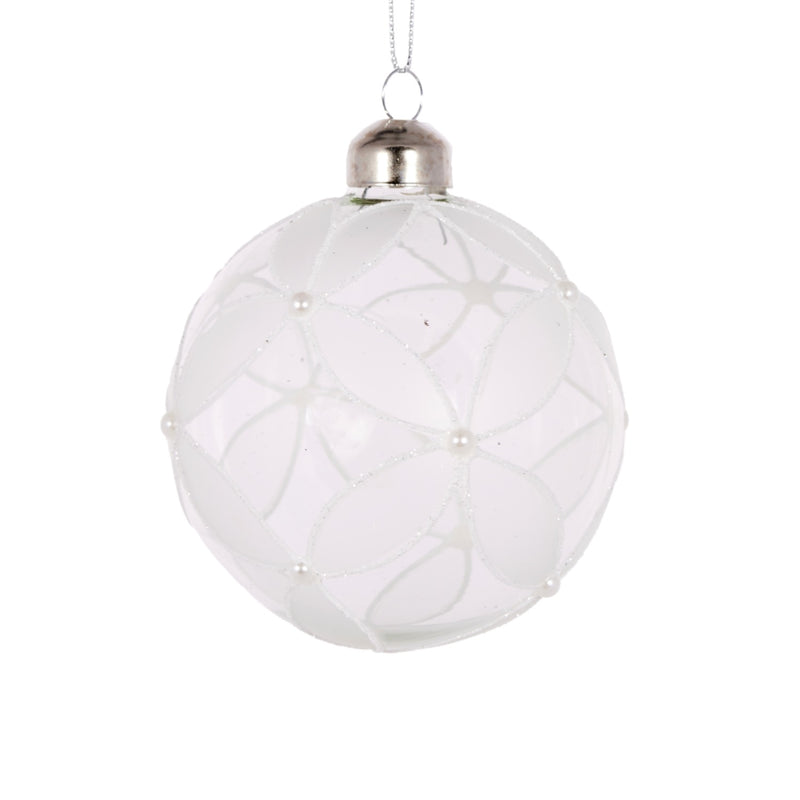 White Pearl Flower Bauble