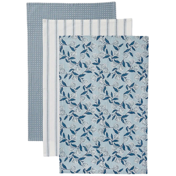 3pk Layla Blue Tea Towel