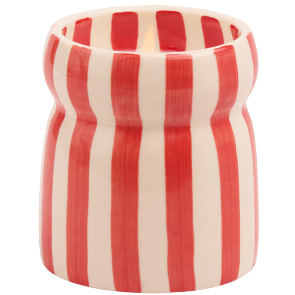 Red Striped Candle - Hibiscus Bay