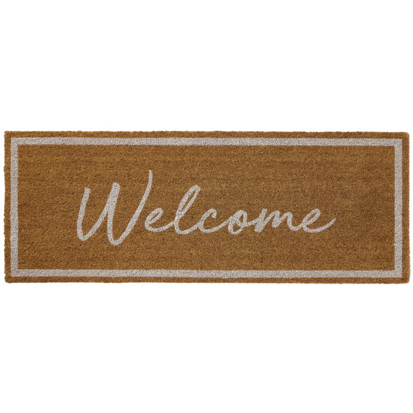 Welcome White Doormat - 45x120cm