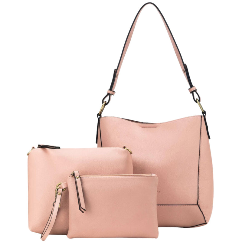 Marina Pink 3 Piece Handbag