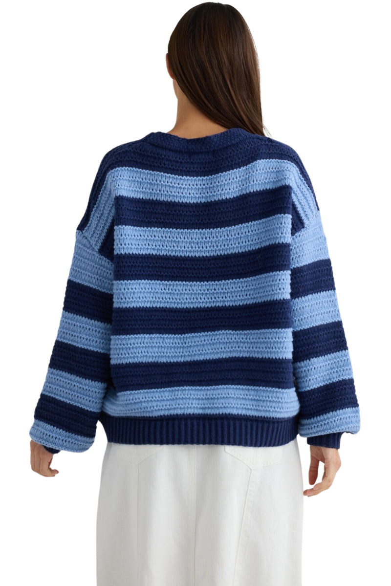 Atlantic Knit - Navy Stripe
