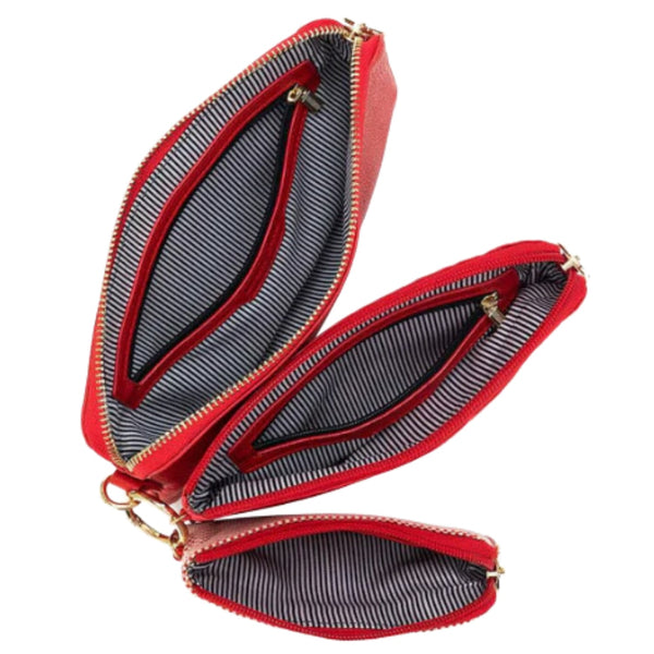 Destiny Red 3 Piece Crossbody Bag