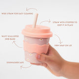4oz Babychino Cup - Pink Daisy