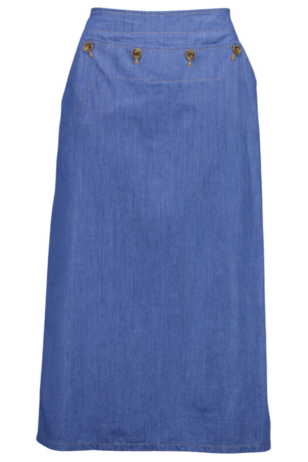 Hepburn Panorama Light Wash Denim Skirt