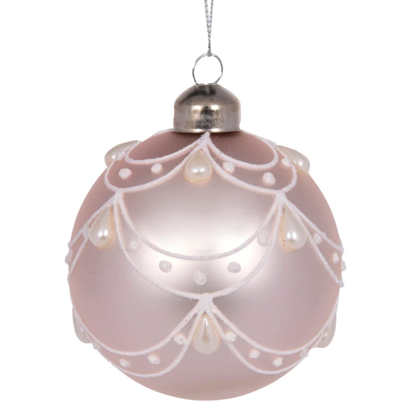 Pearl Pink Scalloped Bauble